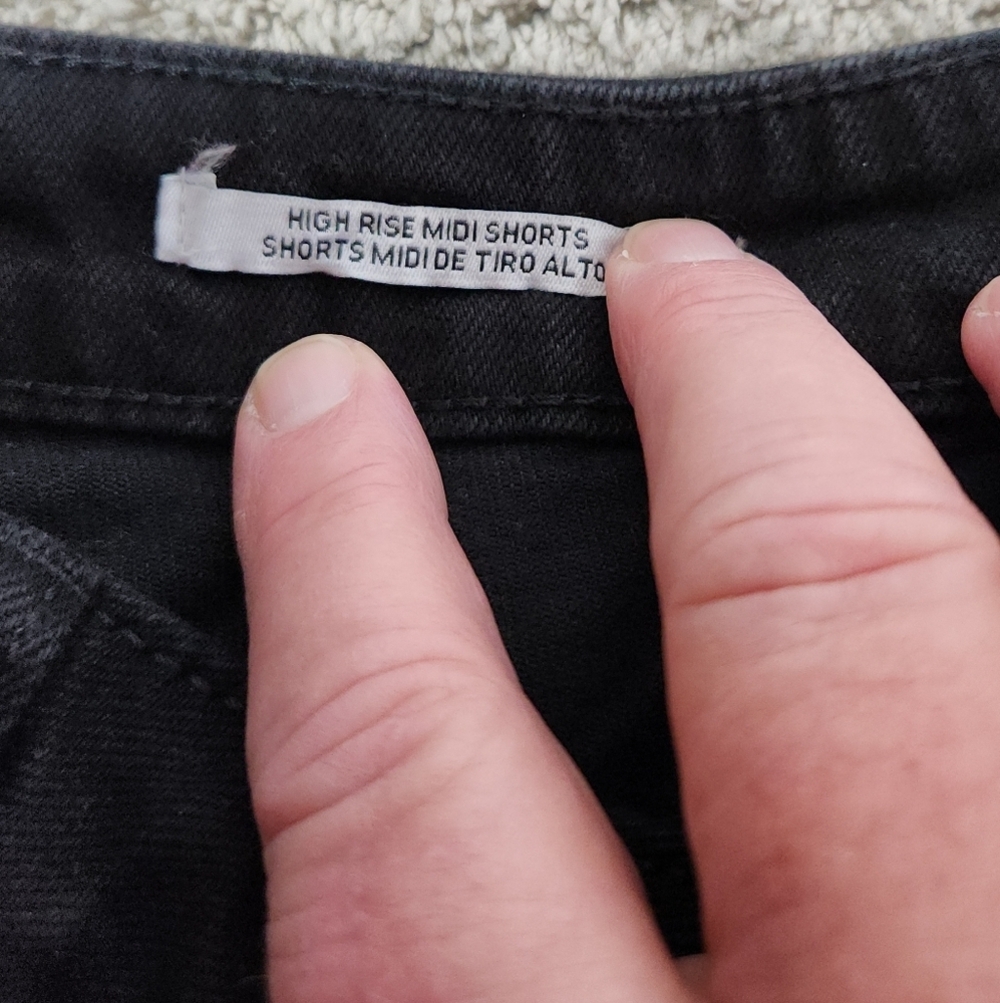 Women's 5" High-Rise Jean Shorts - Ava & Viv Black Wash 20 - Picture 5 of 14